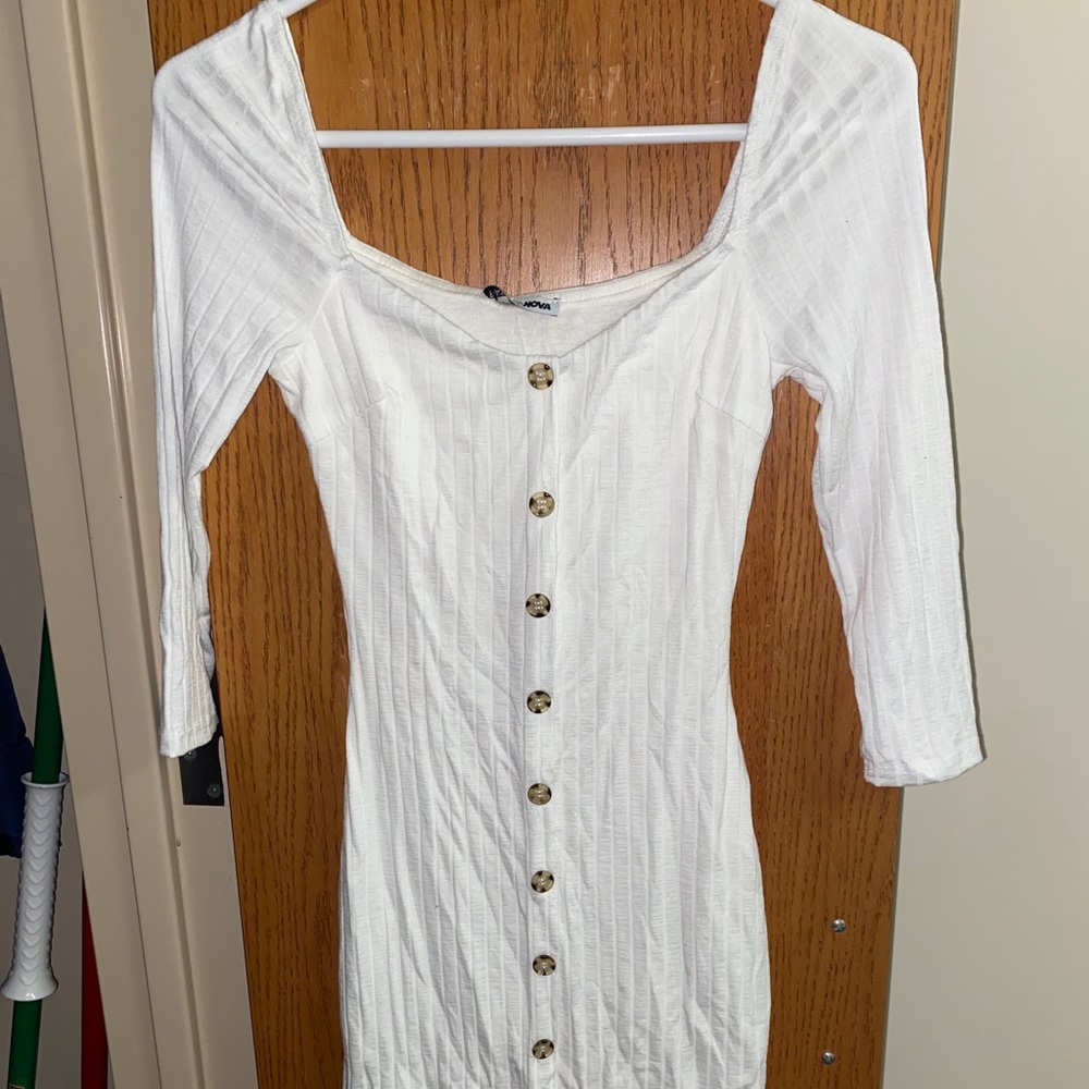 White mini dress from Fashion Nova